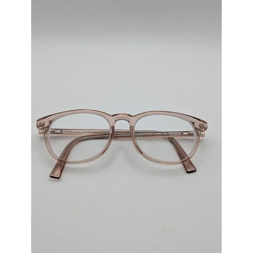 Warby Parker Durand M 668 Rose Water Pink Crystal Eyeglass Frames Only 48-18-142